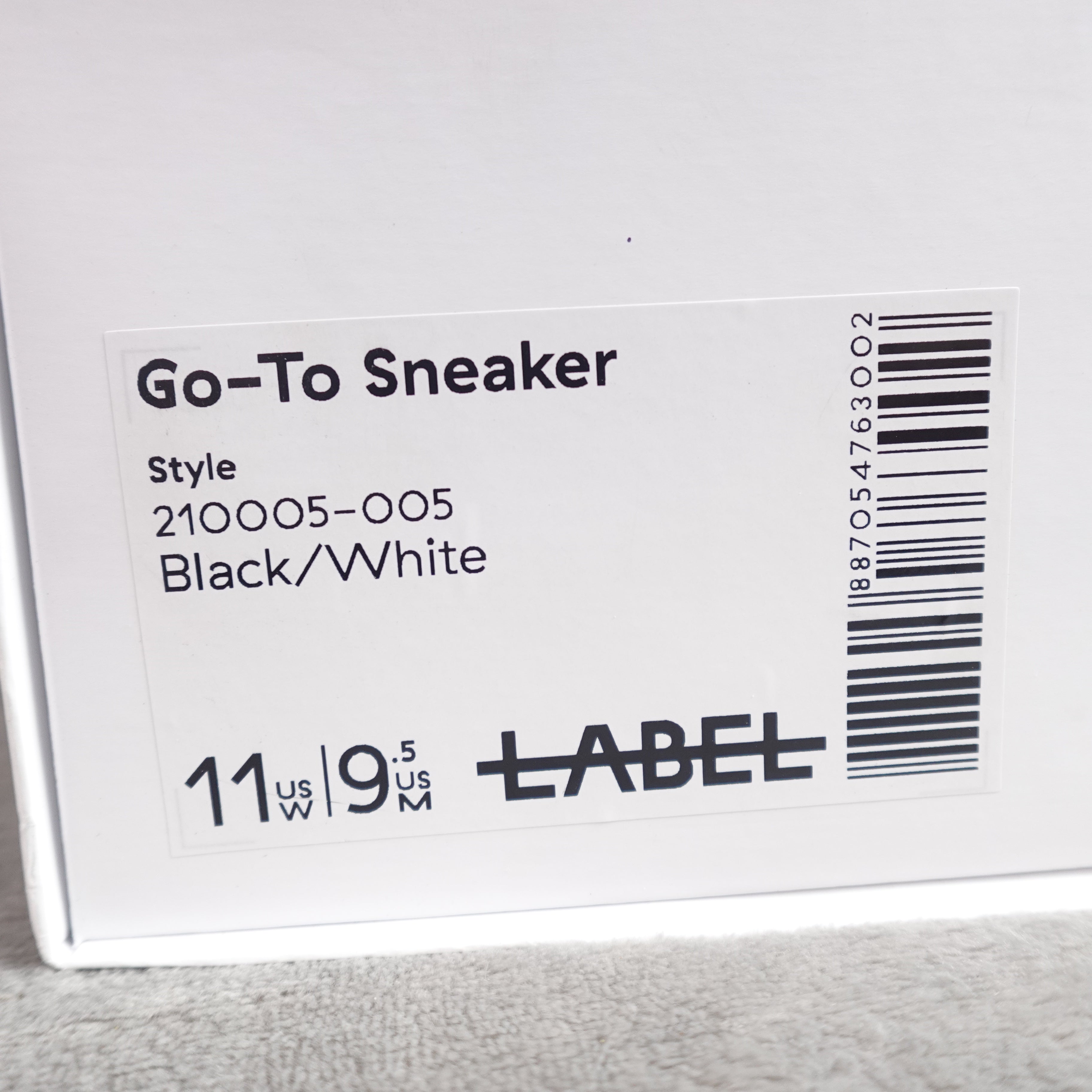 LABEL Go-To Sneakers Unisex Size 9.5 Men's / 11 Women's Black White Leather 210005-005 New