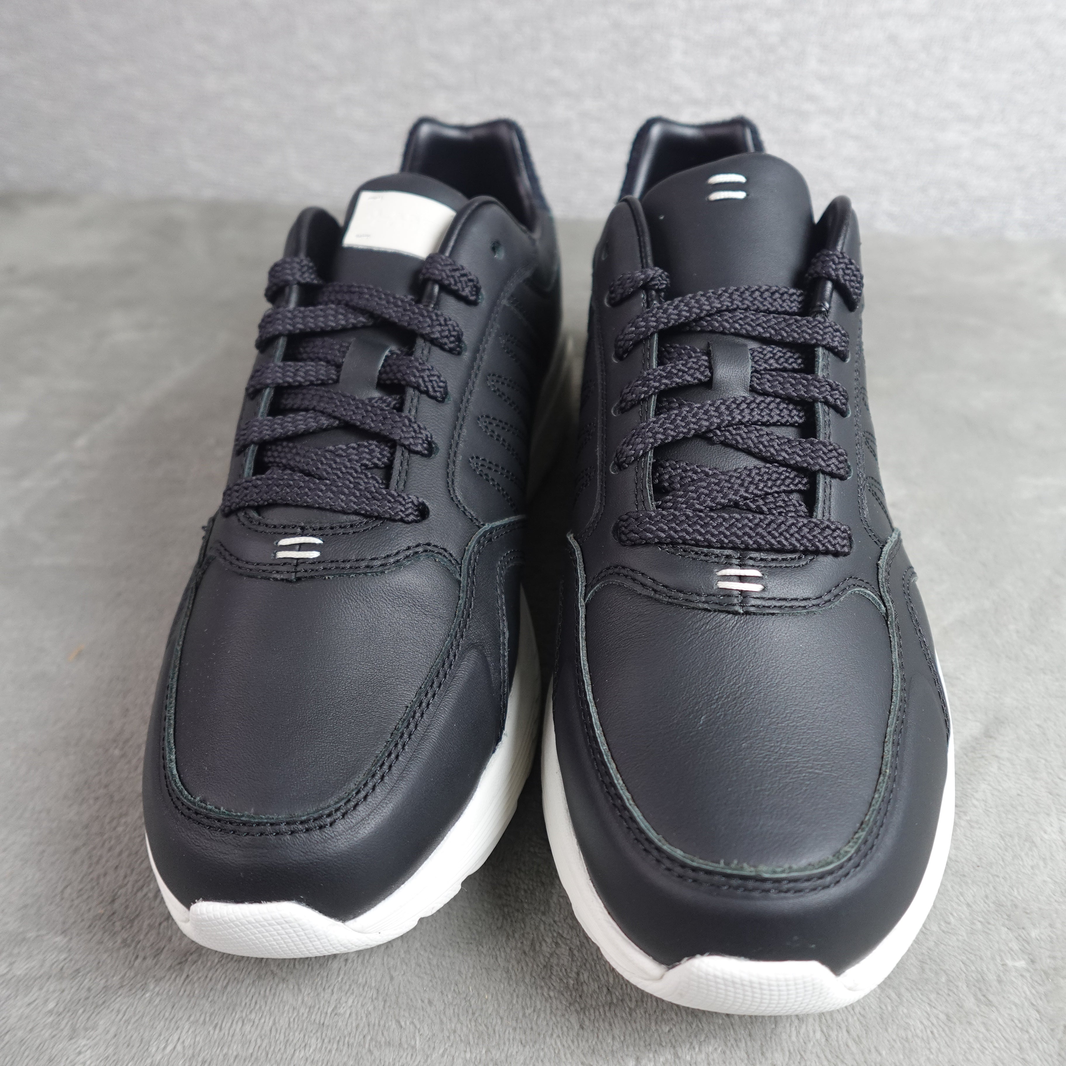 LABEL Go-To Sneakers Unisex Size 13.5 Womens / 12 Mens Black White Leather 210005-005 New