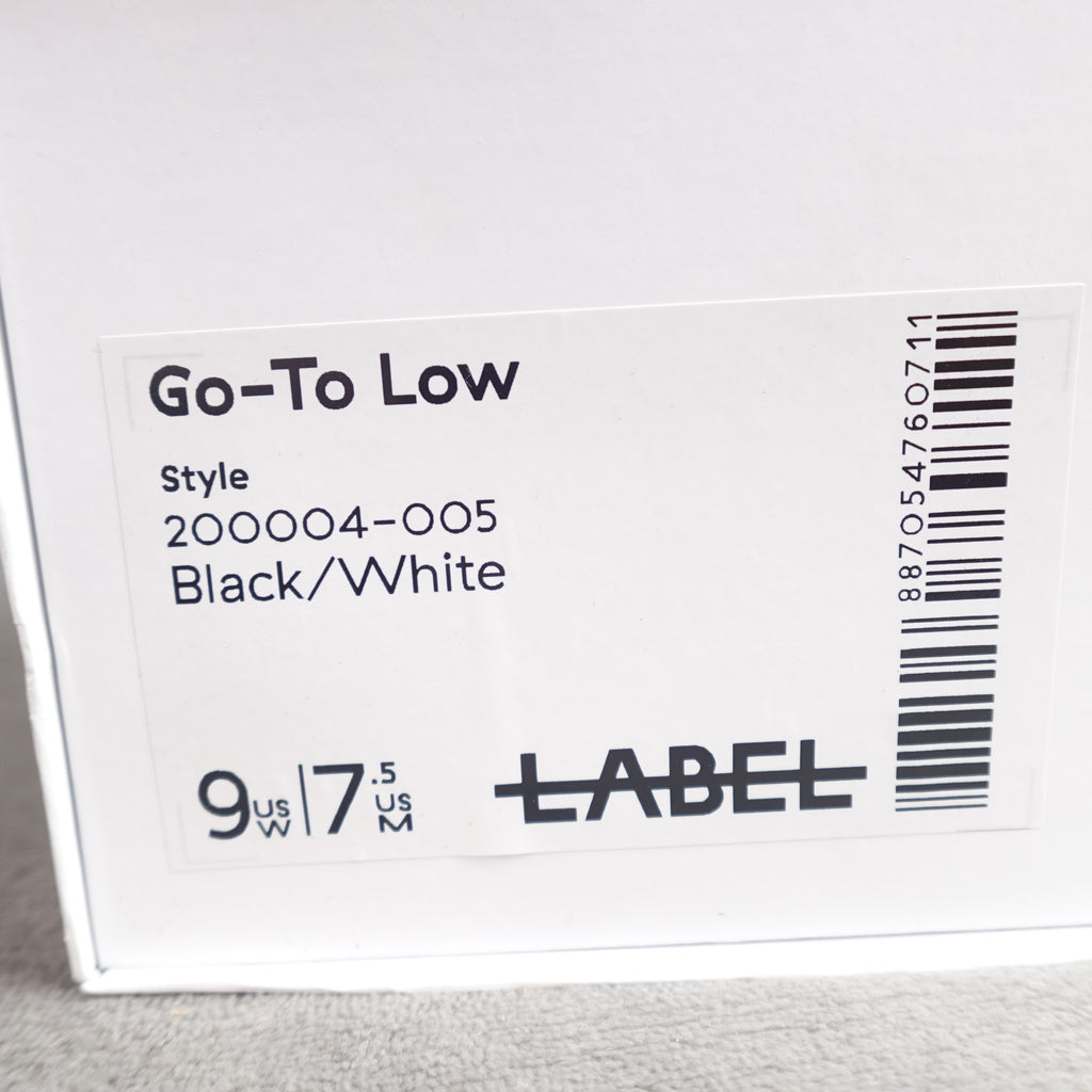 LABEL Go-To Low Sneakers – Black/White – Men's 7.5 / Women's 9