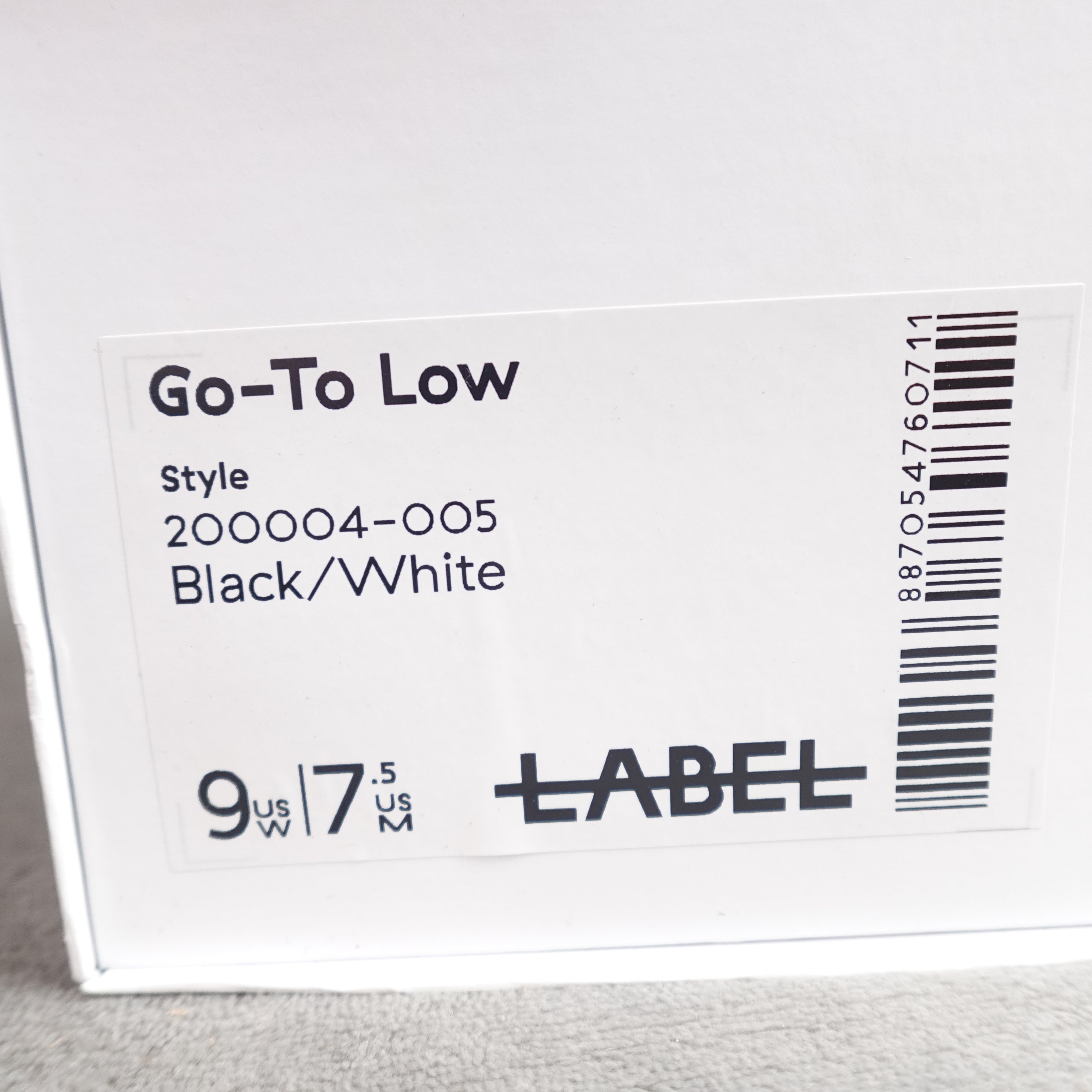 LABEL Go-To Low Sneakers – Black/White – Men's 7.5 / Women's 9