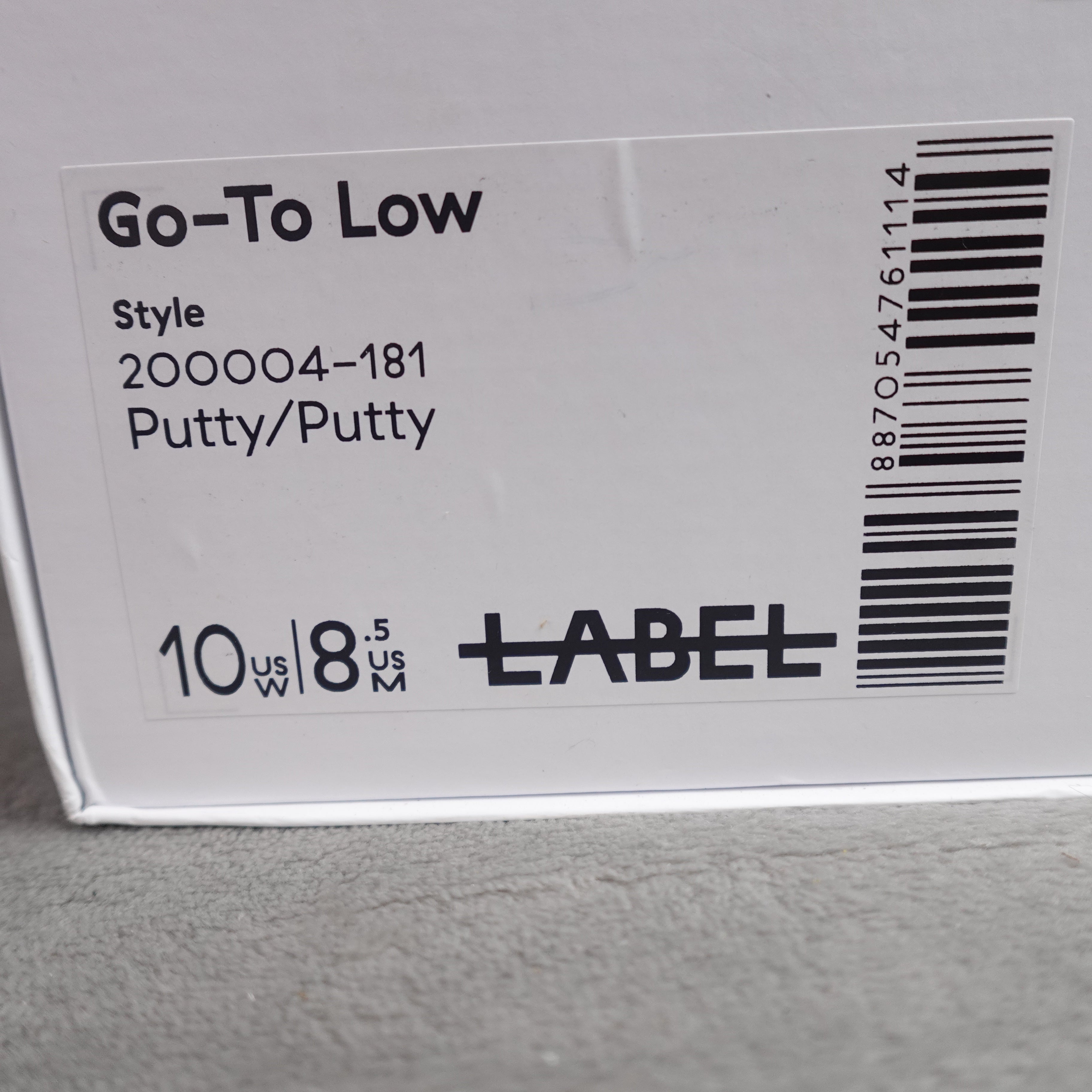LABEL Go-To Low Unisex Sneakers – Putty/Putty – Women's 10 / Men's 8.5
