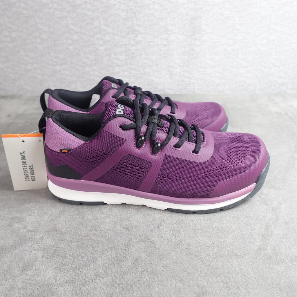 BOGS Women's Sandstone Knit Low TR Composite Toe Work Shoes Plum Size 9.5