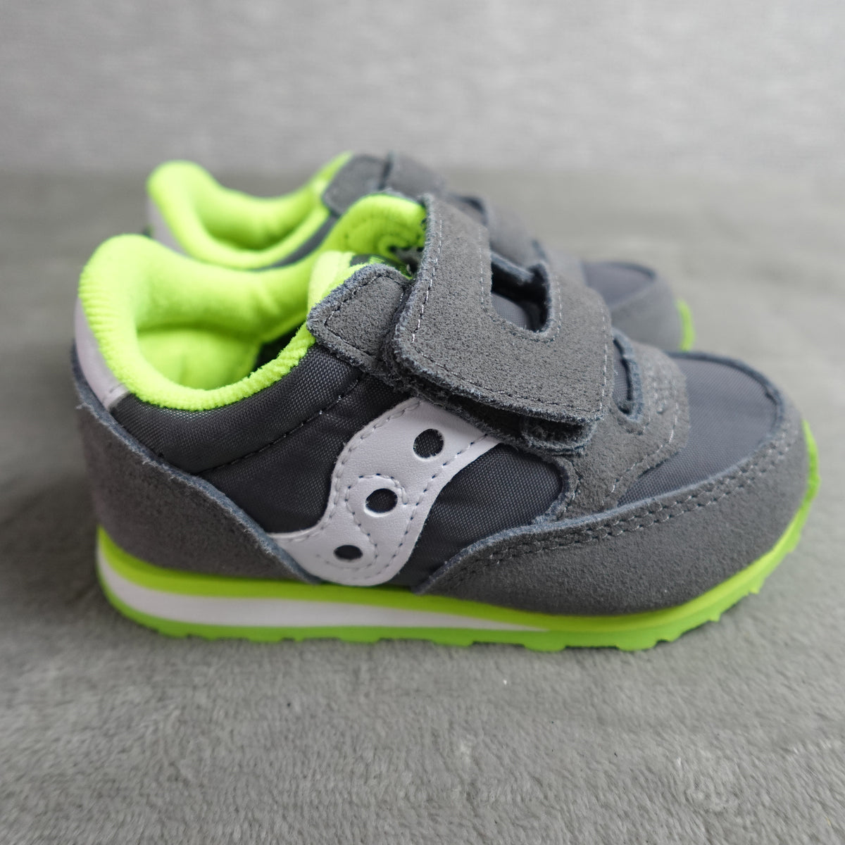 Saucony Baby Jazz HL Boys 5.5M Grey White Sneakers SL259640 New