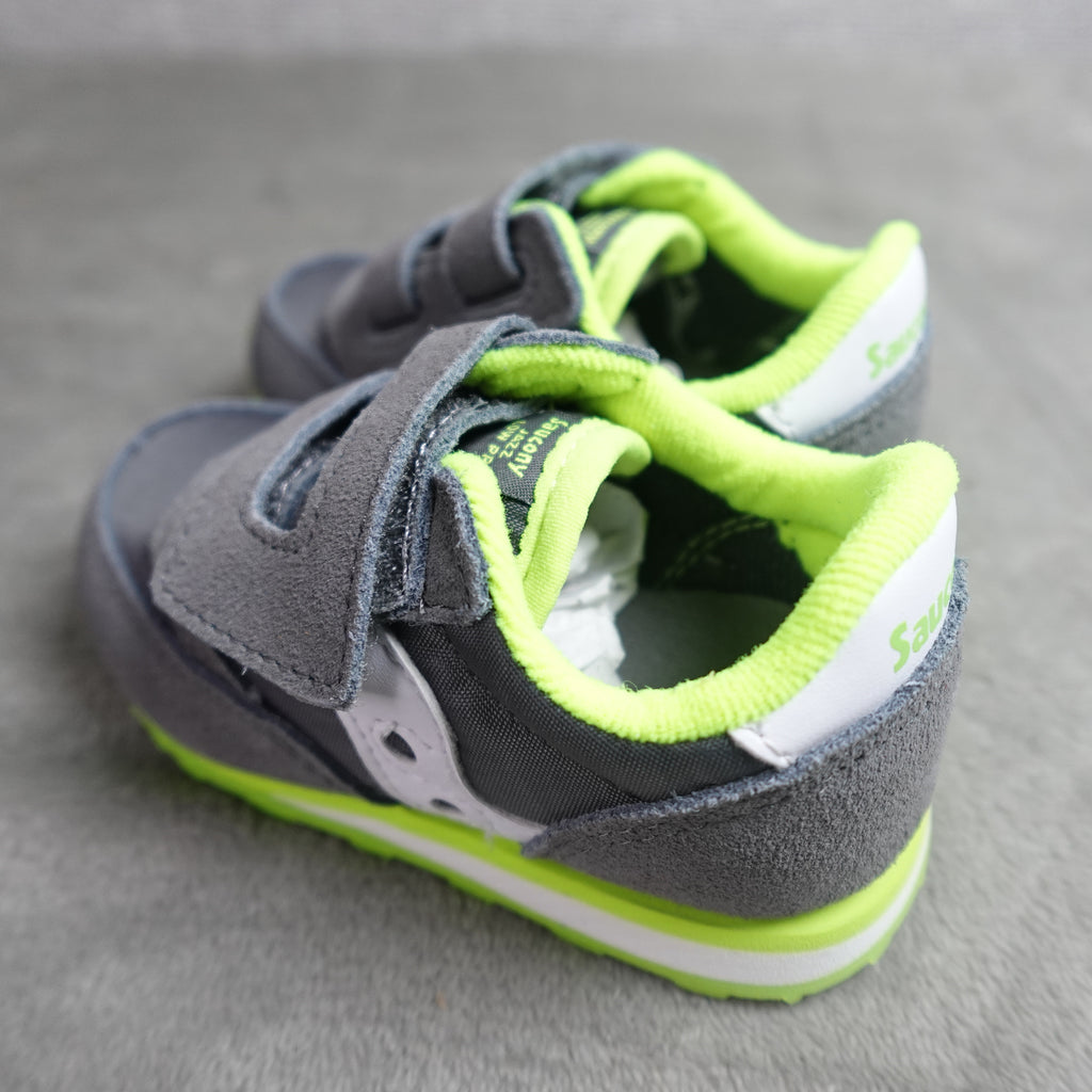 Saucony Baby Jazz HL Boys 5.5M Grey White Sneakers SL259640 New