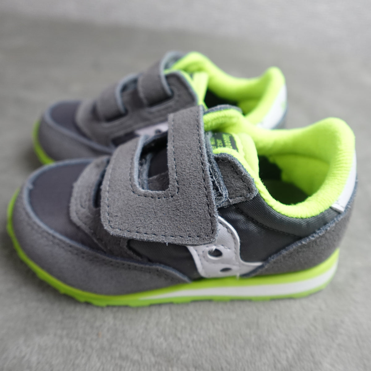 Saucony Baby Jazz HL Boys 5.5M Grey White Sneakers SL259640 New