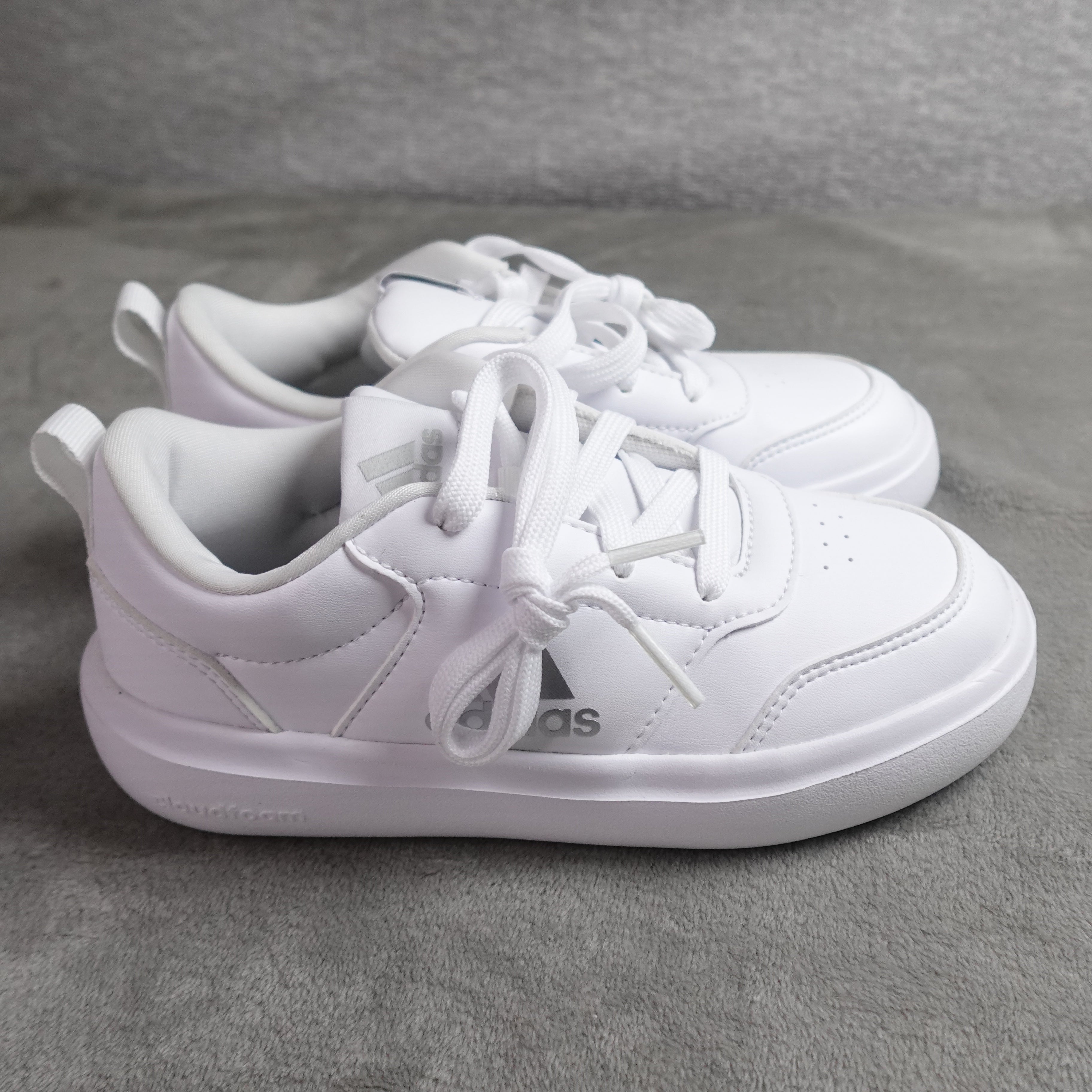 adidas Park ST Kids Sneakers Size 1  White/Silver Cloudfoam