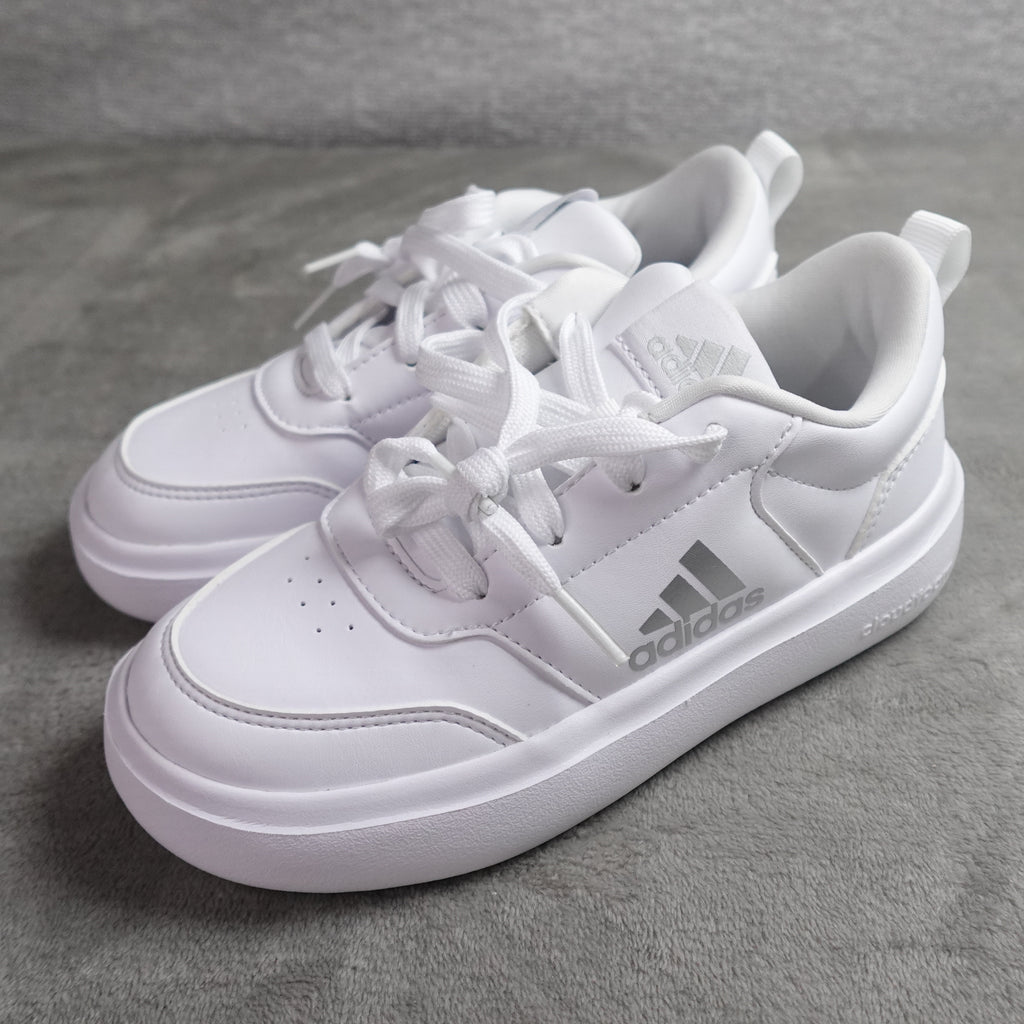 adidas Park ST Kids Sneakers Size 1  White/Silver Cloudfoam