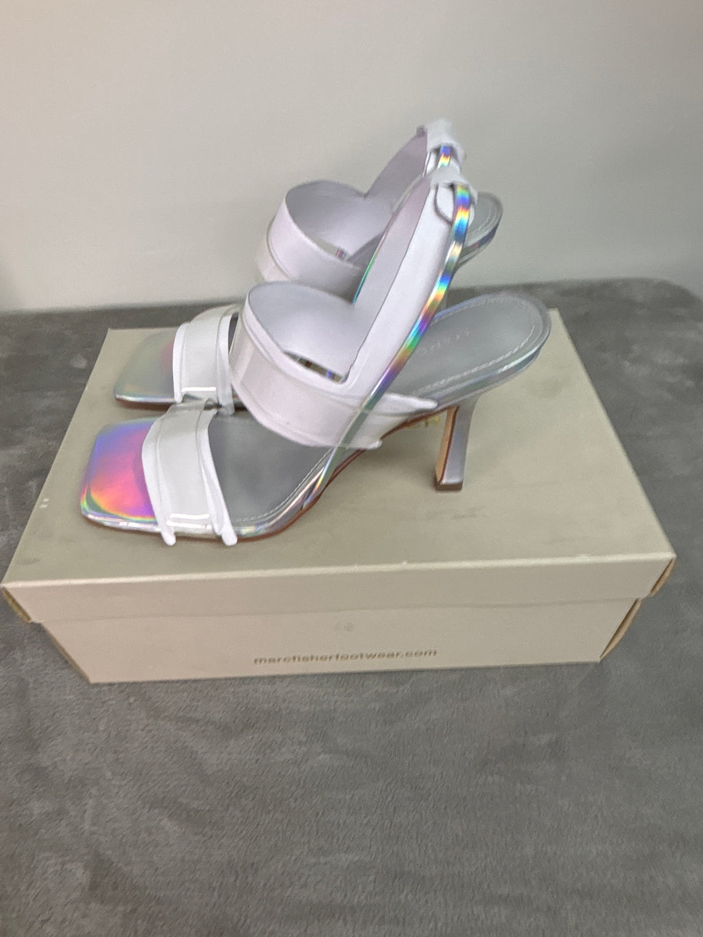 Marc fisher silver high-heeled sandals