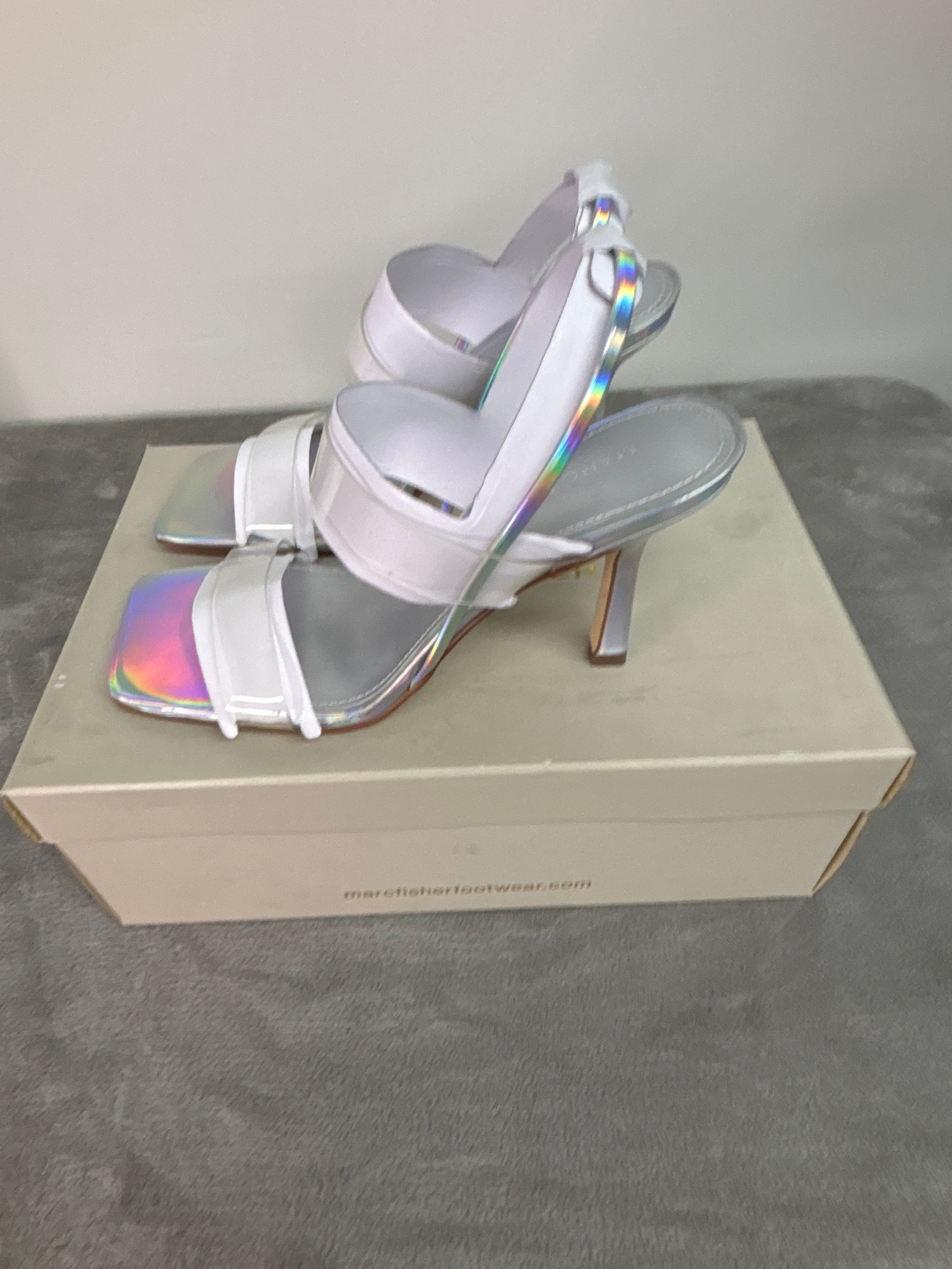 Marc fisher silver high-heeled sandals