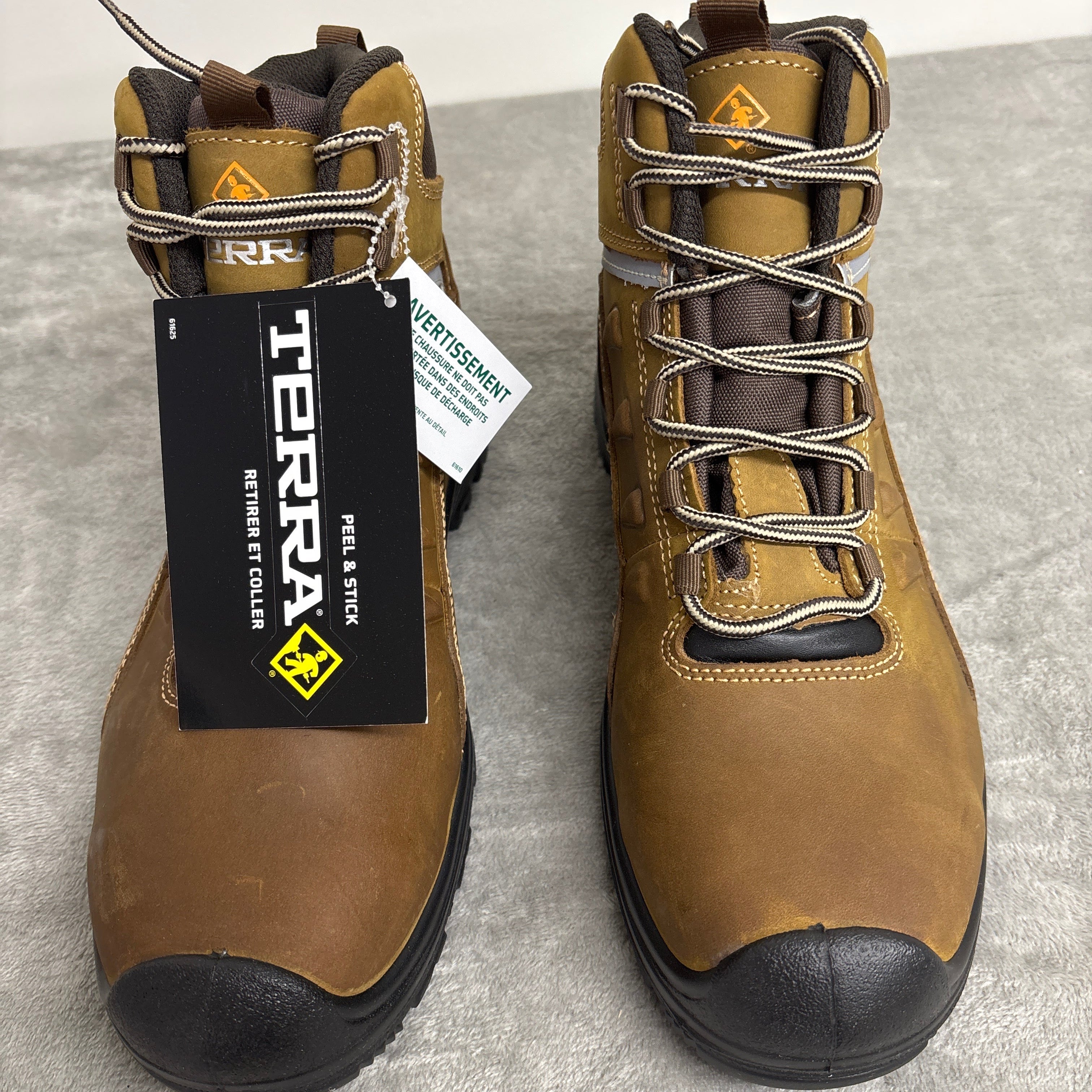 Terra Findlay Mens 8.5M Brown Waterproof Composite Toe Work Boots New