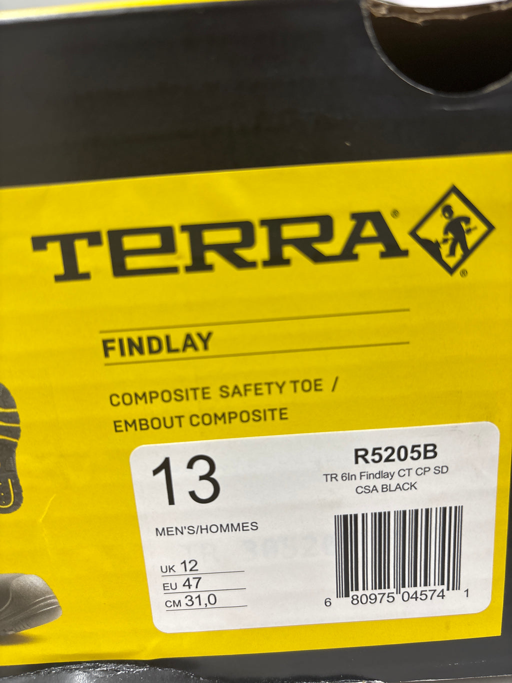 Terra Findlay 13 CSA Black composite safety toe.