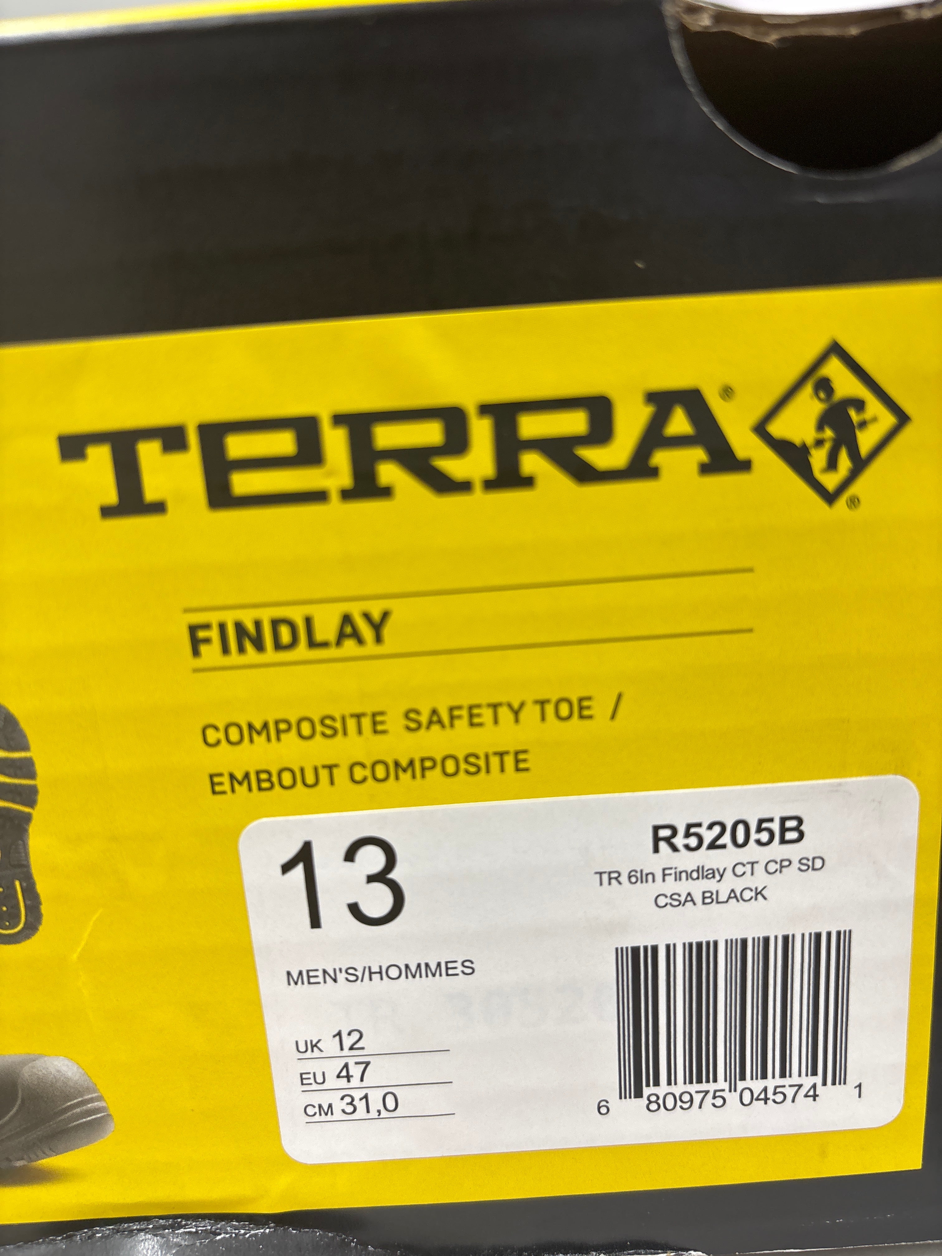 Terra Findlay 13 CSA Black composite safety toe.