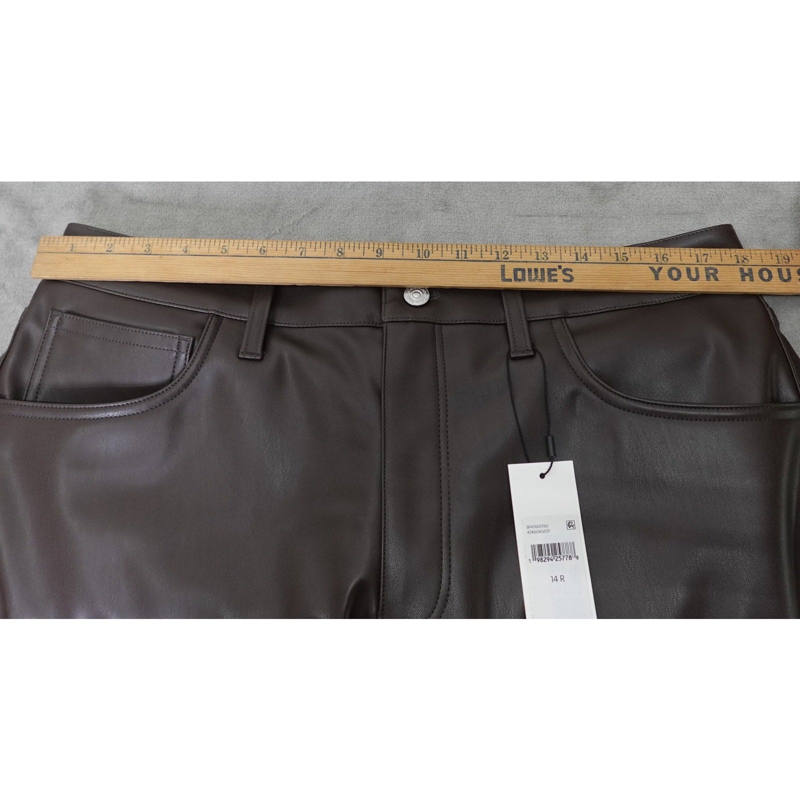 Calvin Klein Women's Faux Leather 90s Pants Mulch Brown - 8