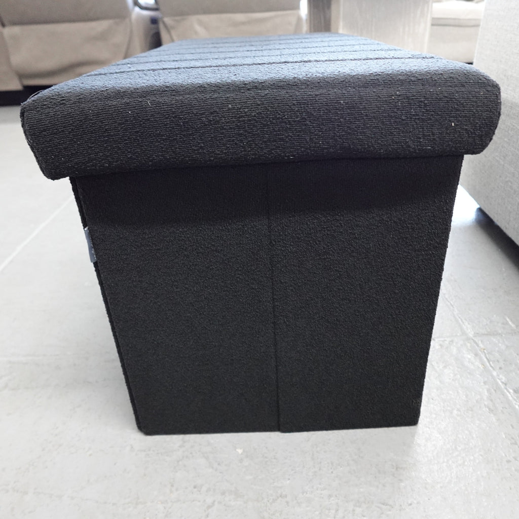 Seville Classics Boucle Foldable Trunk Ottoman - Black