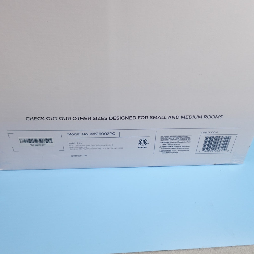 Oreck Air Response Purifier WK16002PC 276 SQ FT Air Purifier for Large Rooms