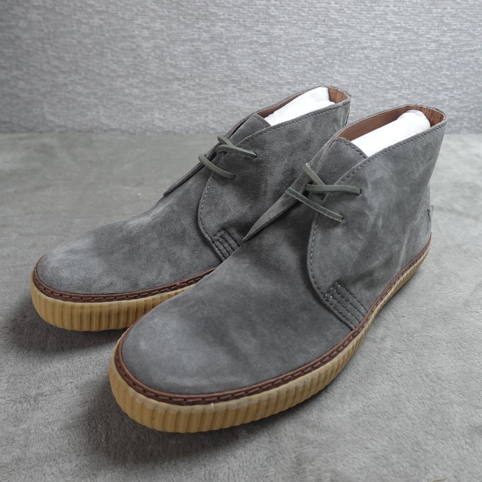 FRYE Emery Chukka Men's Size 8.5M Grey Suede Leather Boots 8072MHVSCQ