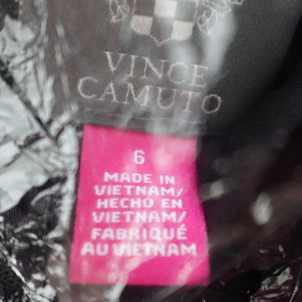 Vince Camuto Black Long Sleeve Mesh Dress with Sequin Stars Women's Size 6