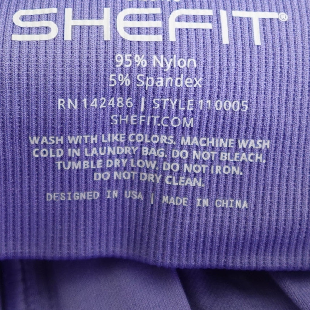 NWT SHEFIT Medium Adjustable Sports Bra, Zip Front Low Impact No Wire Periwinkle