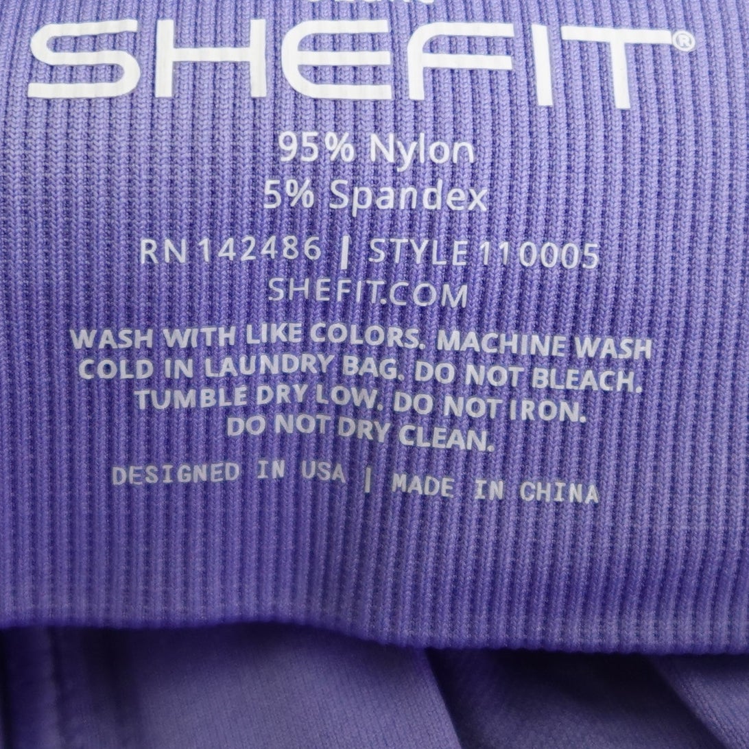 NWT SHEFIT Medium Adjustable Sports Bra, Zip Front Low Impact No Wire Periwinkle
