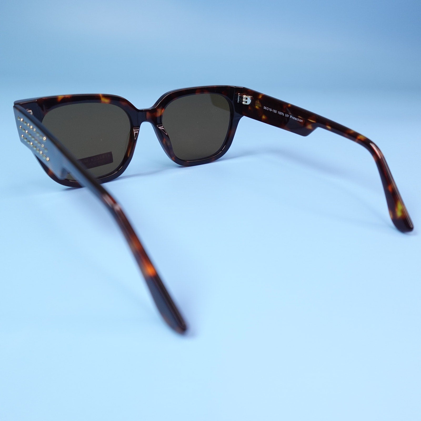 Rebecca Minkoff Sunglasses Mazey Black Studded Tortoiseshell 100% UV Protection