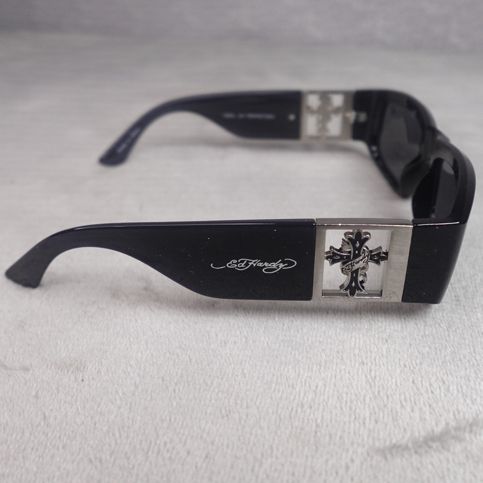 Ed Hardy Ed Trinity Sunglasses Black Shield UV400 NEW