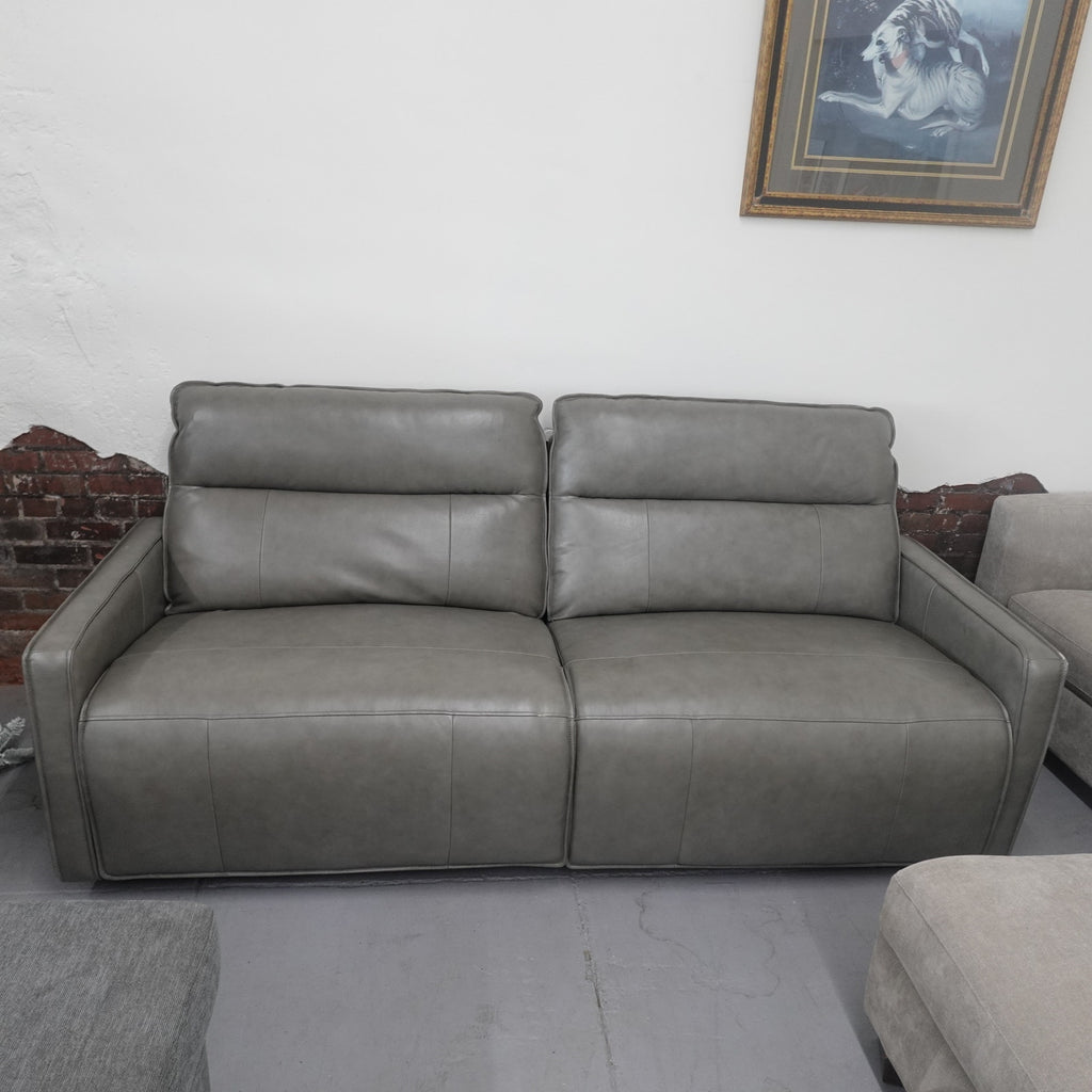 Henredon Keira Leather Power Reclining Sofa with Power Headrests