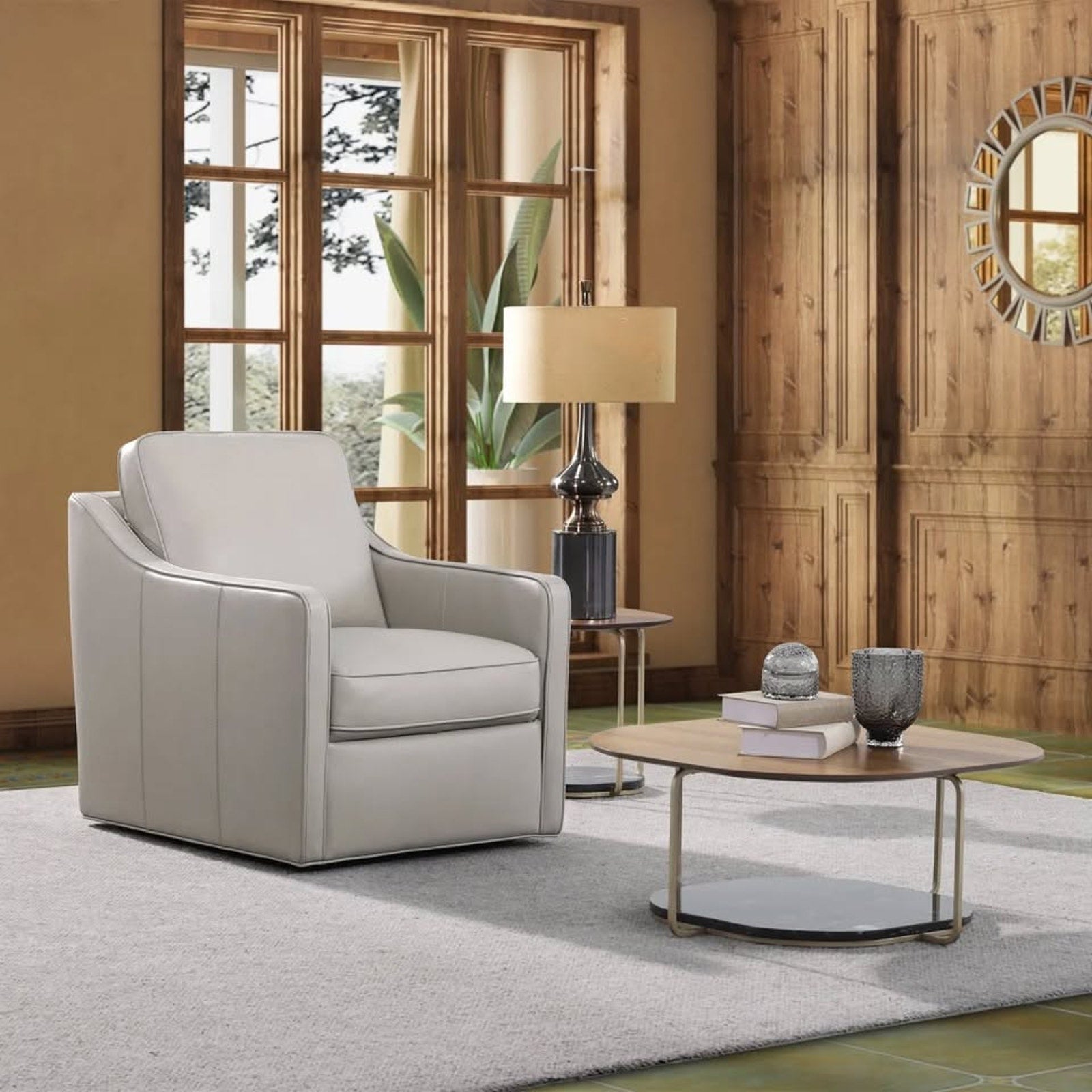 Concise Leather Swivel Chair