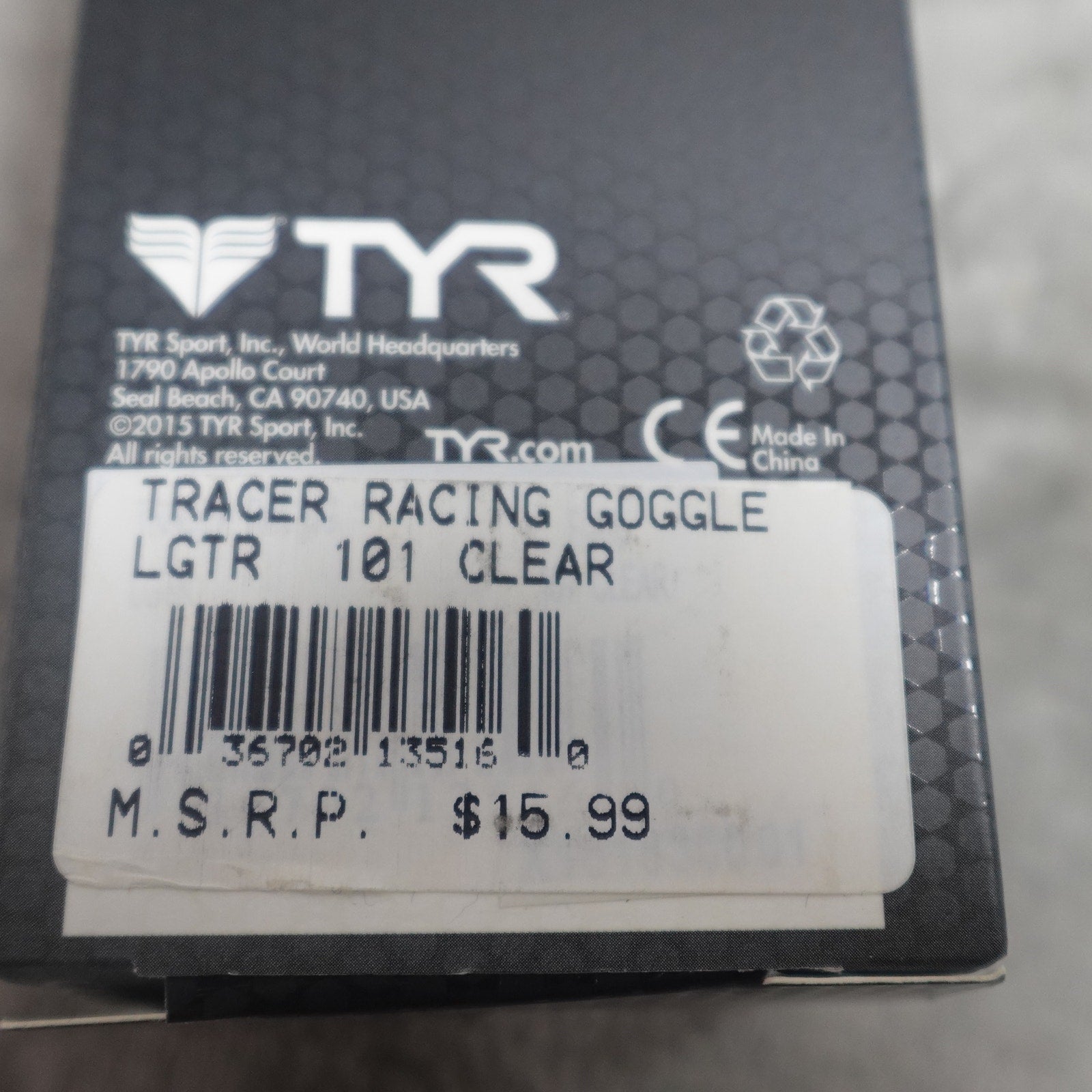 TYR Tracer Racing Performance Swim Goggles Clear Adult FINA Approved