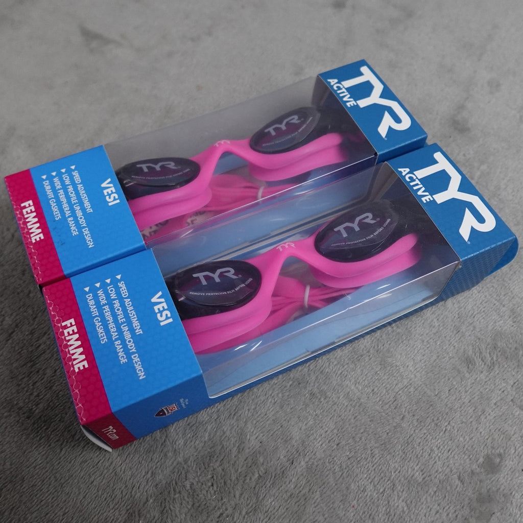 TYR Active Vesi Femme Adult Swim Goggles Smoke/Pink Lot of 2 New