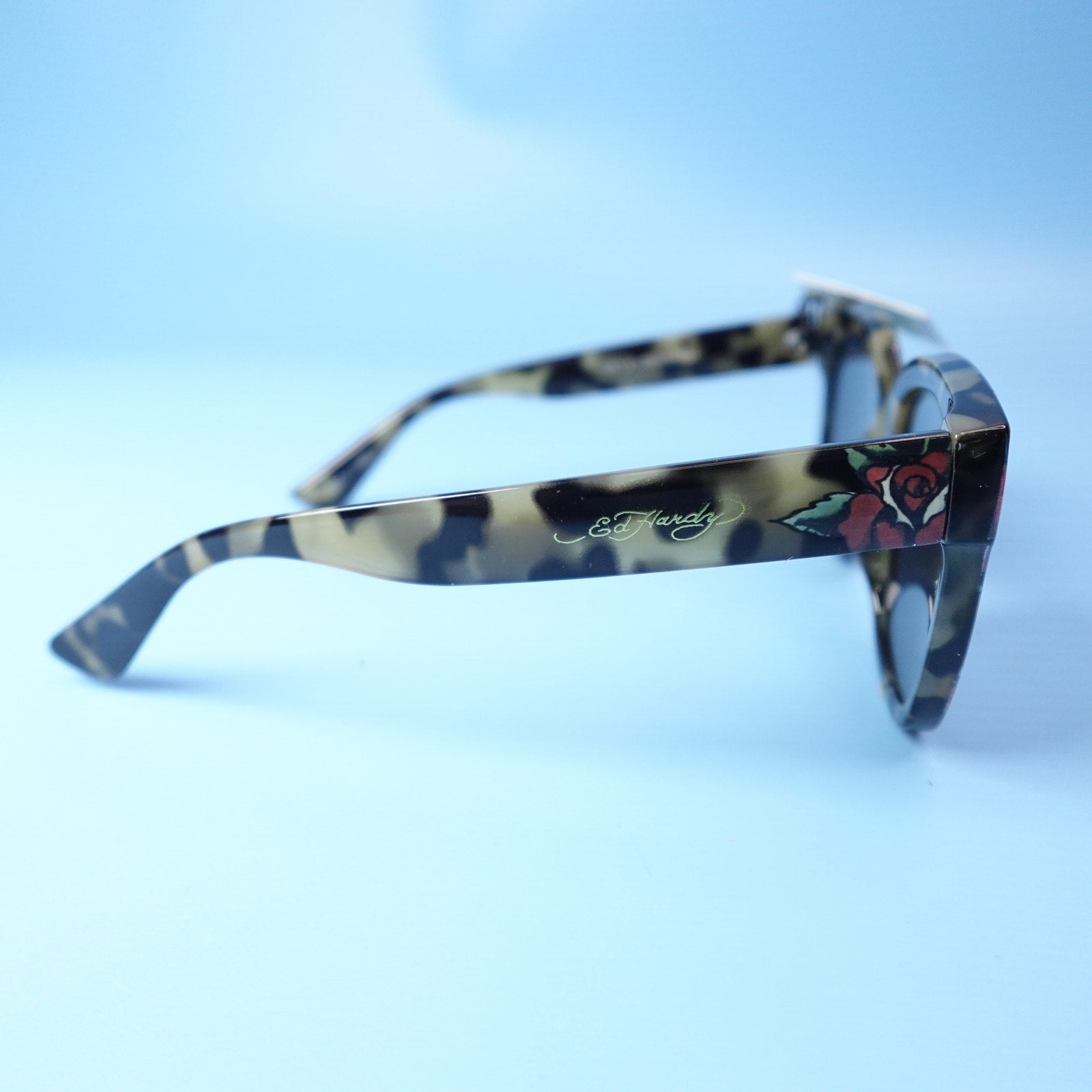 Ed Hardy Love Kills Slowly Collection Sunglasses Black & Tortoiseshell w/ Roses