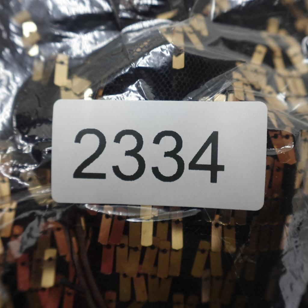 Vince Camuto Size 2 sequin illusion-neck midi dress in black and gold