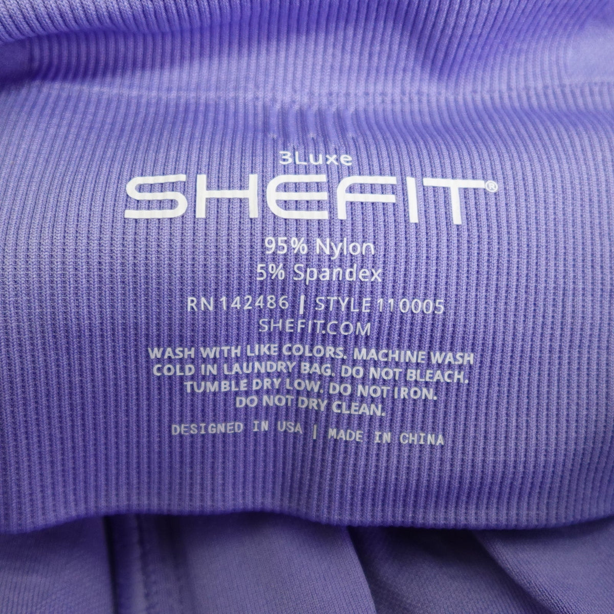 NWT SHEFIT 3Luxe Adjustable Sports Bra, Zip Front Low Impact Wirefree Periwinkle