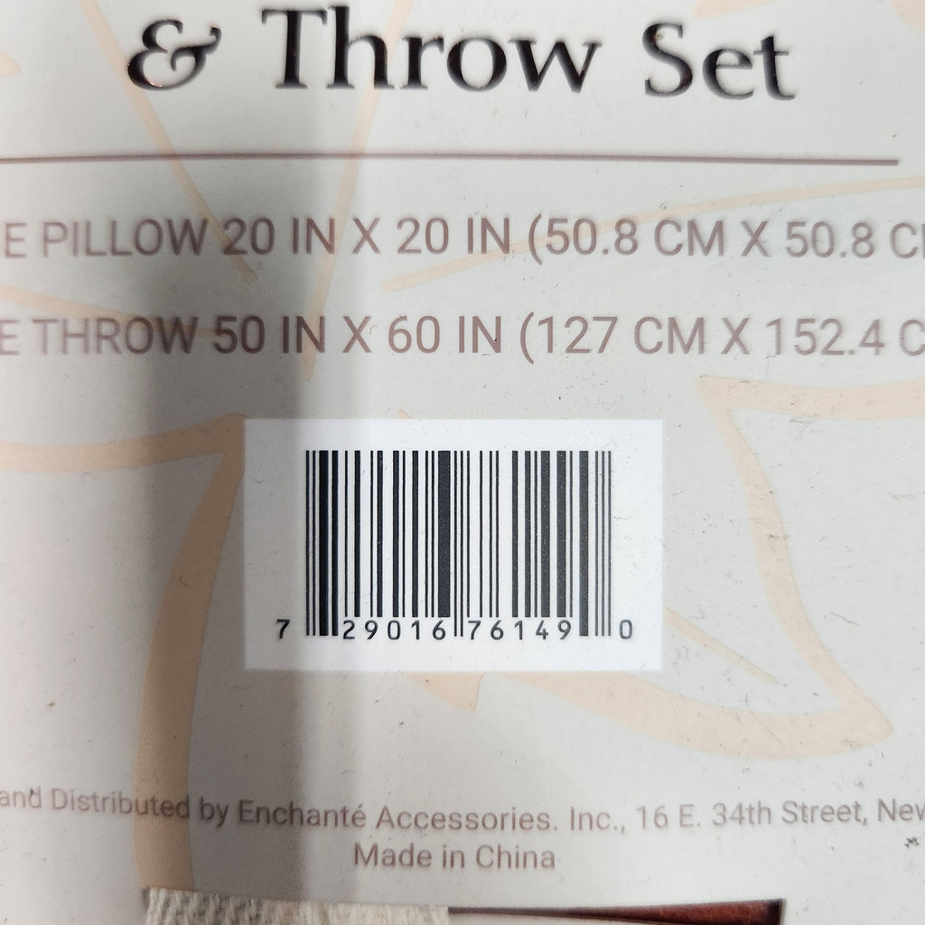 Sheffield Home Decorative Pillow & Throw Set Gingham Rust White NEW
