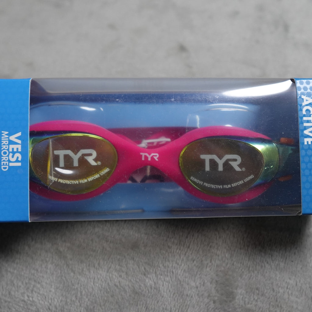 TYR Vesi Femme Mirrored Adult Swim Goggles Gold/Pink New