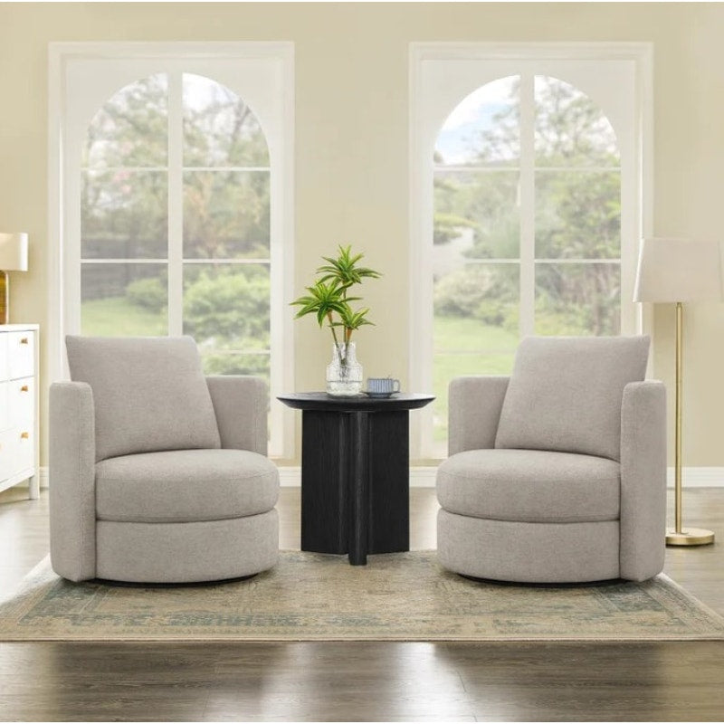 NEW Thomasville Davos Swivel Accent Chair Gray Upholstered Barrel Chair
