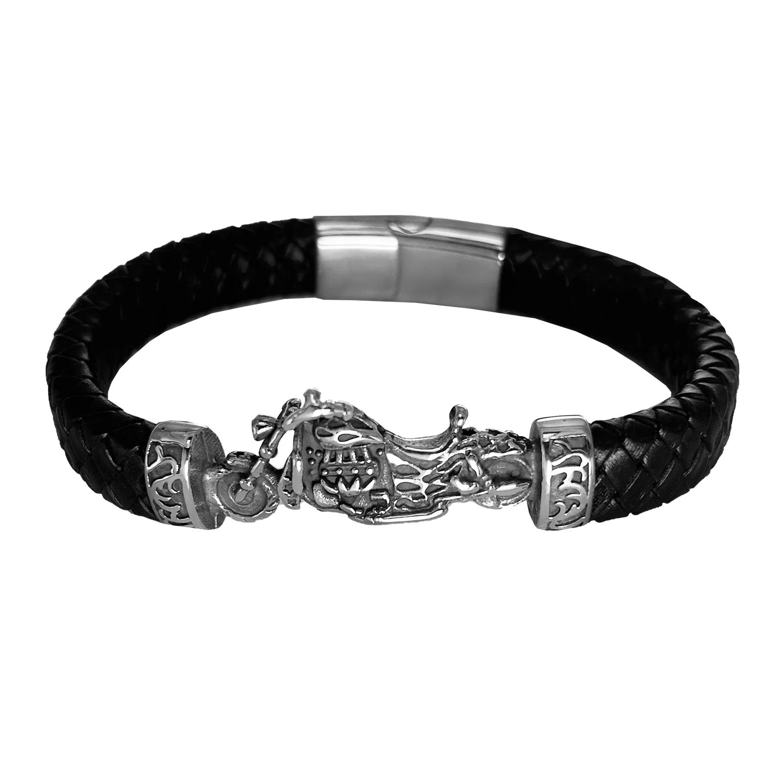 Stainless Steel Leather Bracelet W/ Bike SBR-787