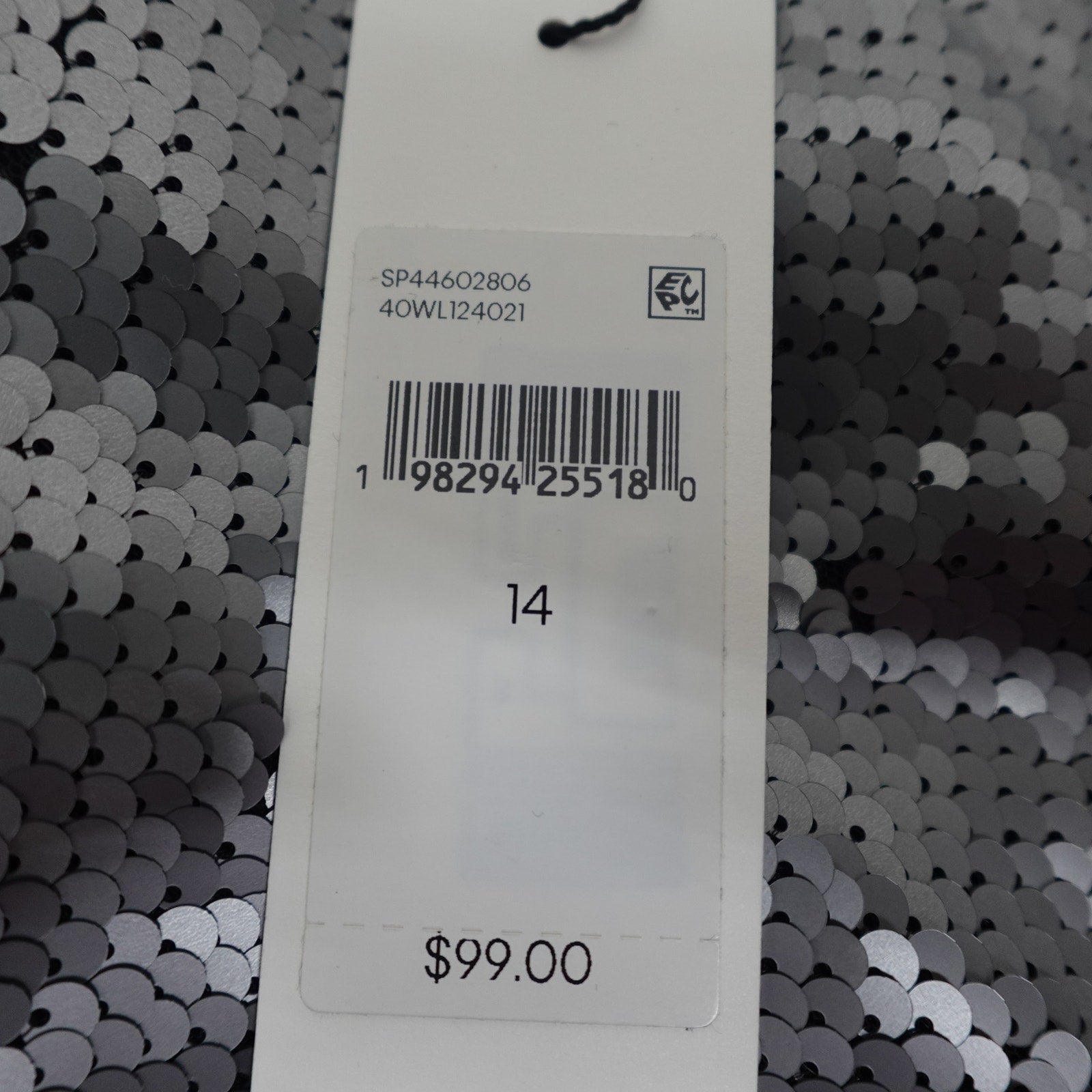 Calvin Klein Women's Sequin Tank Top Dark Gray - Size 14