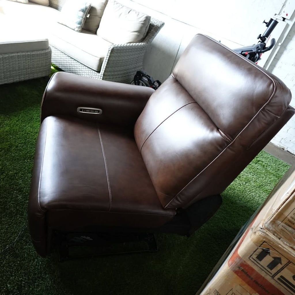 Flexsteel Griffin Italian Leather Zero Gravity Reclining Sectional with Power Headrests