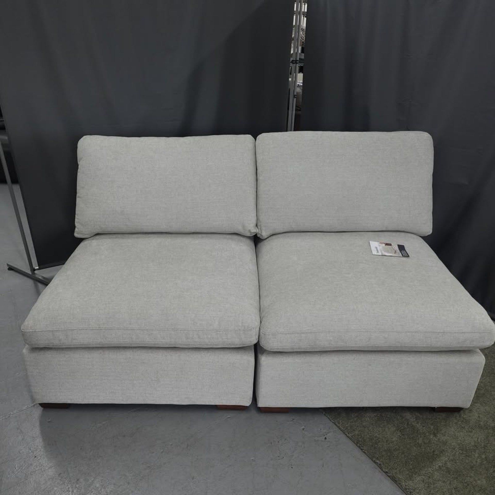 Thomasville Lowell Armless Chairs - Loveseat 2pc. Set  Light Gray