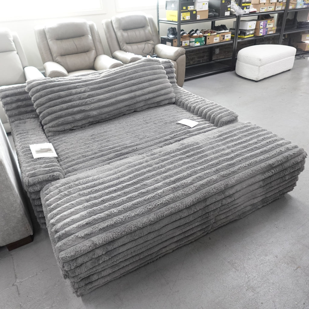 Thomasville Wills Fabric Oversize Chair and Storage Ottoman - Dark Gray