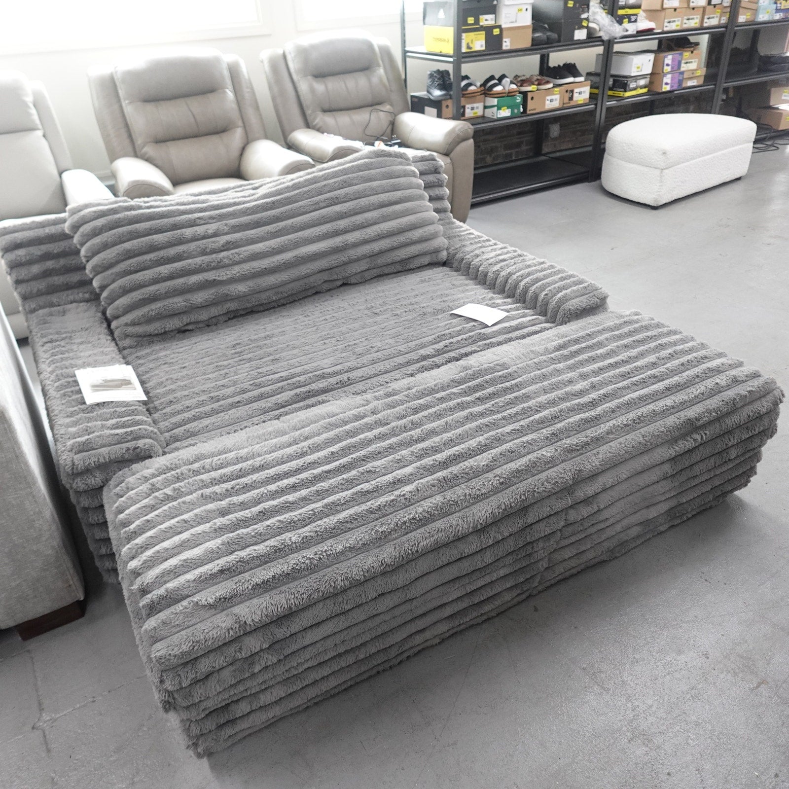 Thomasville Wills Fabric Oversize Chair and Storage Ottoman - Dark Gray