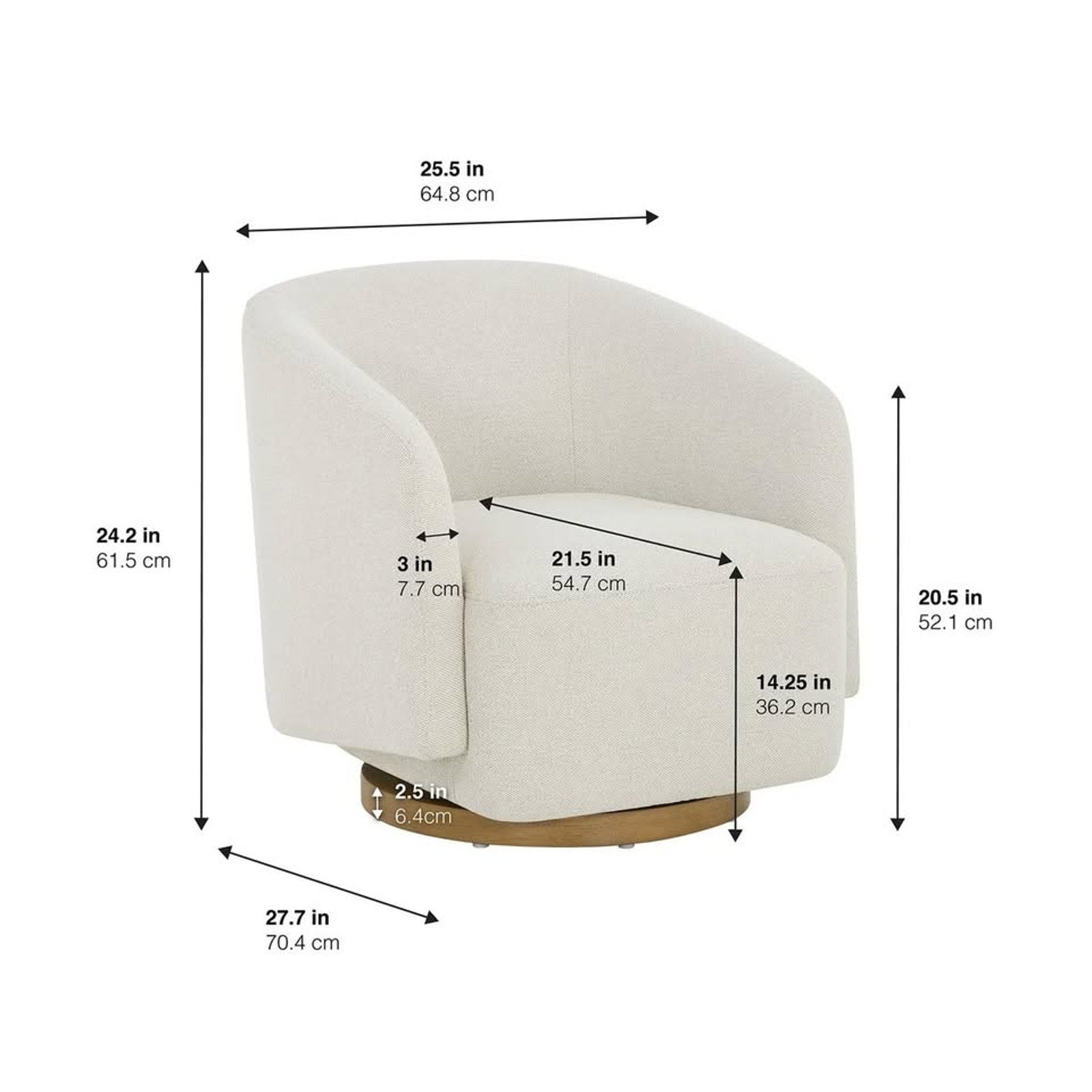 Henredon Mini Murphy Kids Swivel Accent Chair Cream
