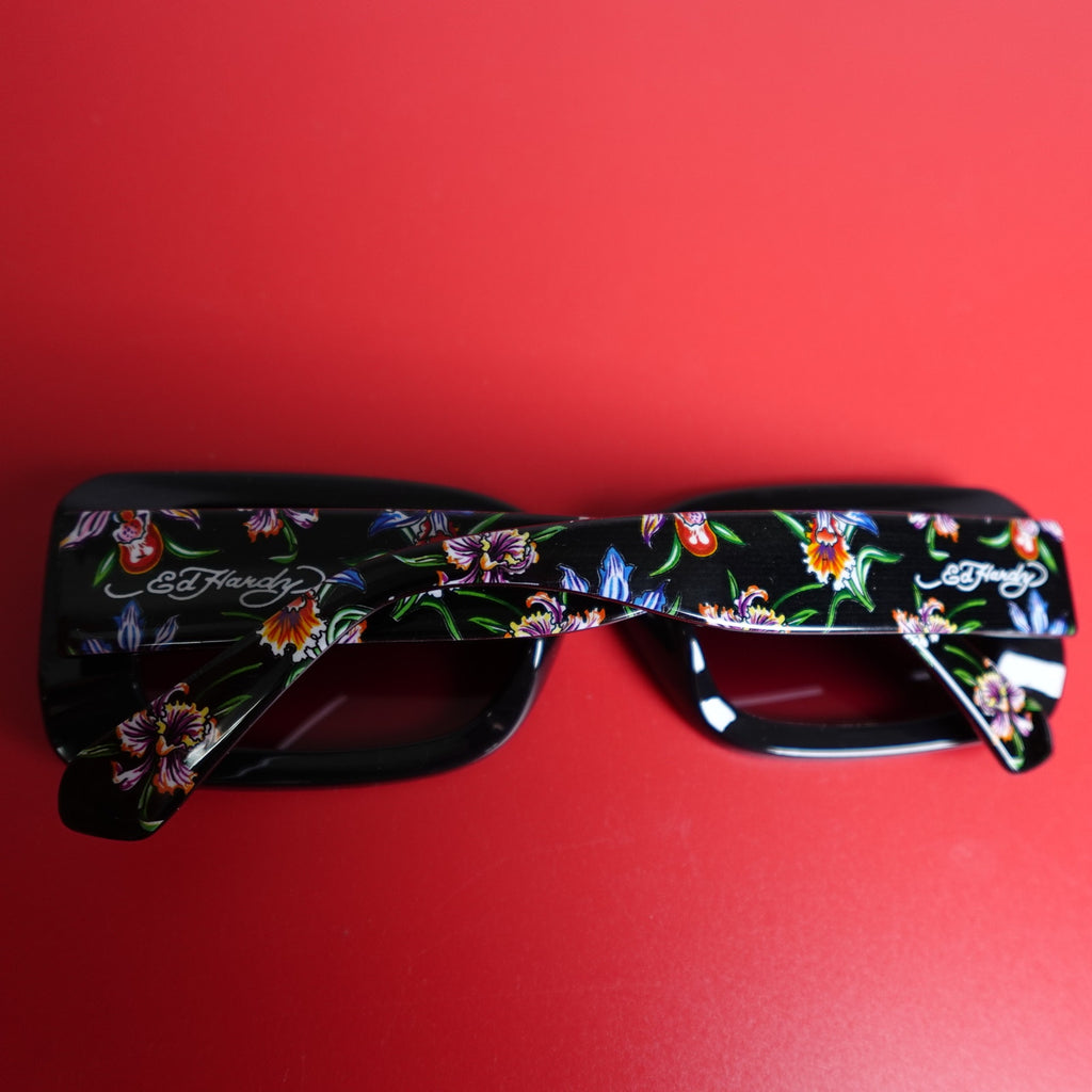 Ed Hardy Rainforest Floral Sunglasses Black 100% UV Protection