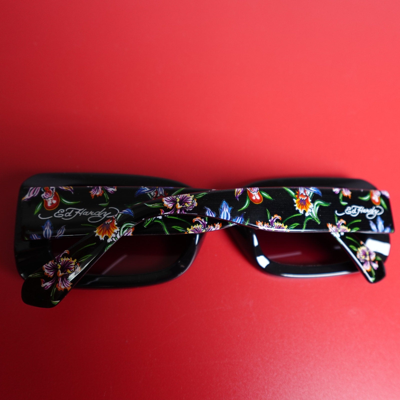 Ed Hardy Rainforest Floral Sunglasses Black 100% UV Protection