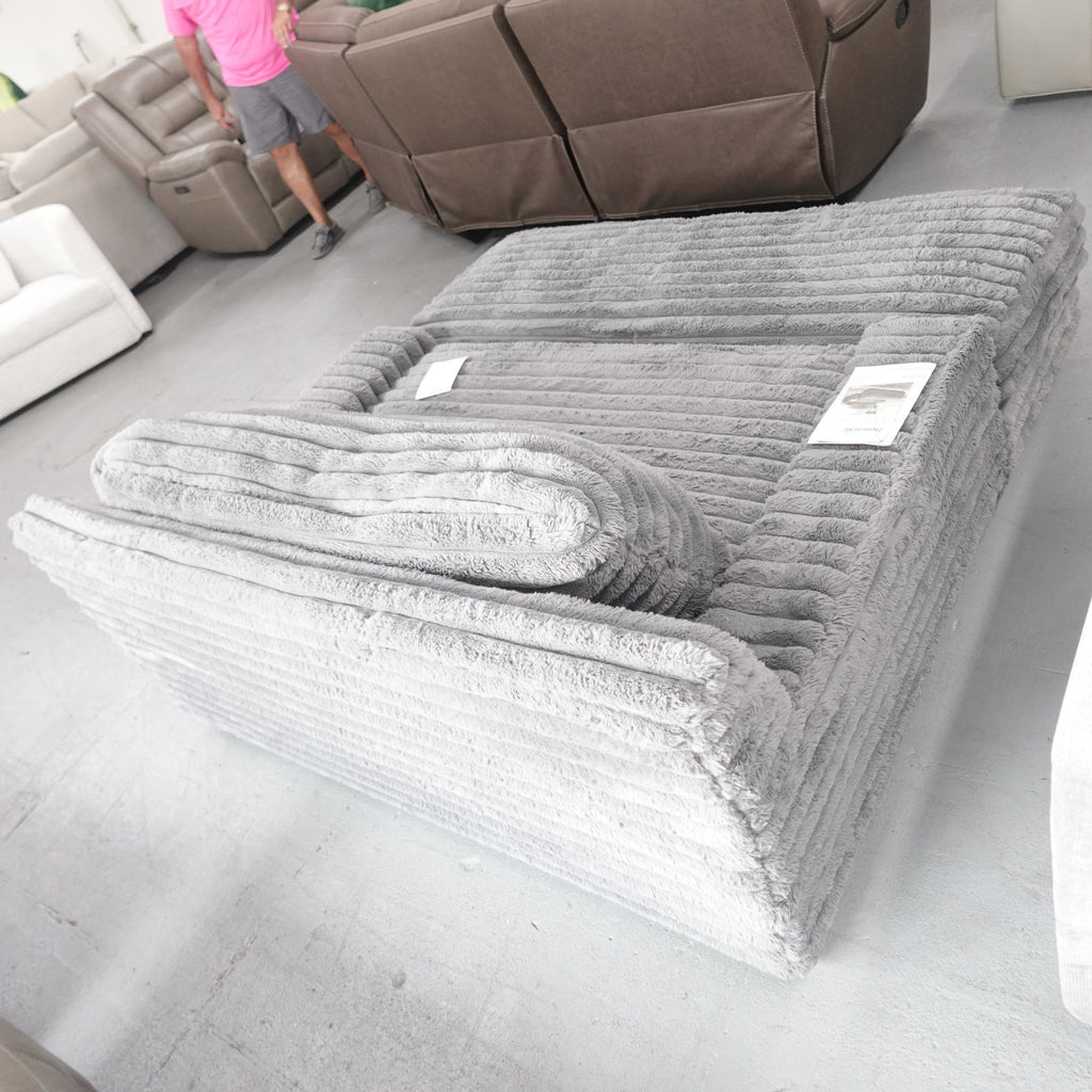 Thomasville Wills Fabric Oversize Chair and Storage Ottoman - Dark Gray