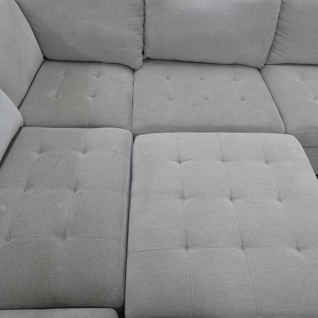 Thomasville Tisdale Modular Sectional 6-piece Beige with Storage Ottoman