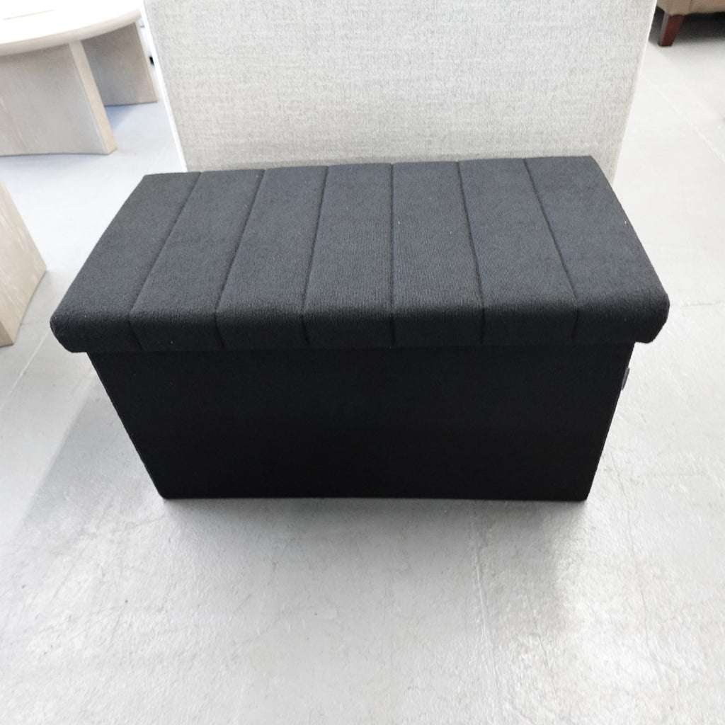 Seville Classics Boucle Foldable Trunk Ottoman - Black