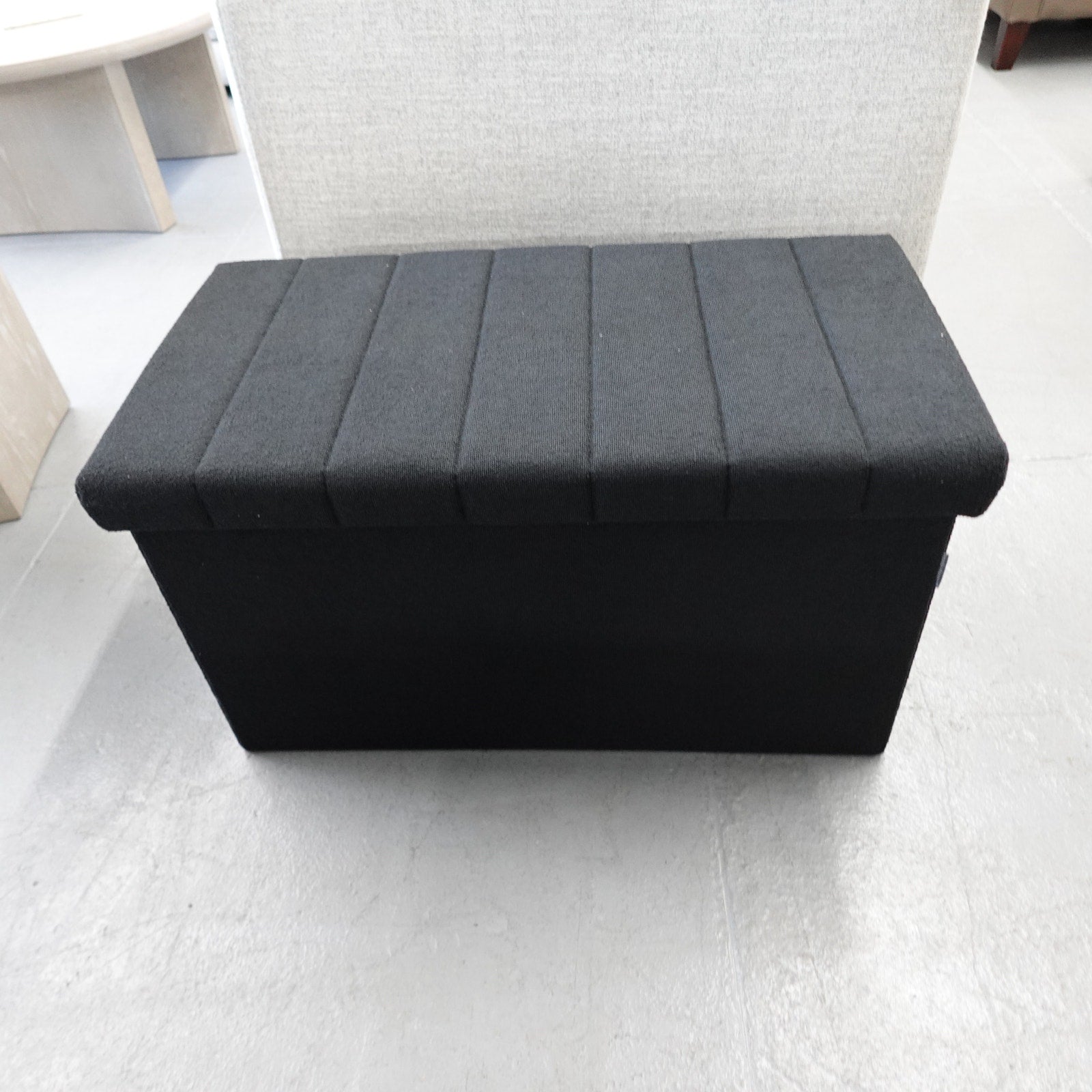 Seville Classics Boucle Foldable Trunk Ottoman - Black