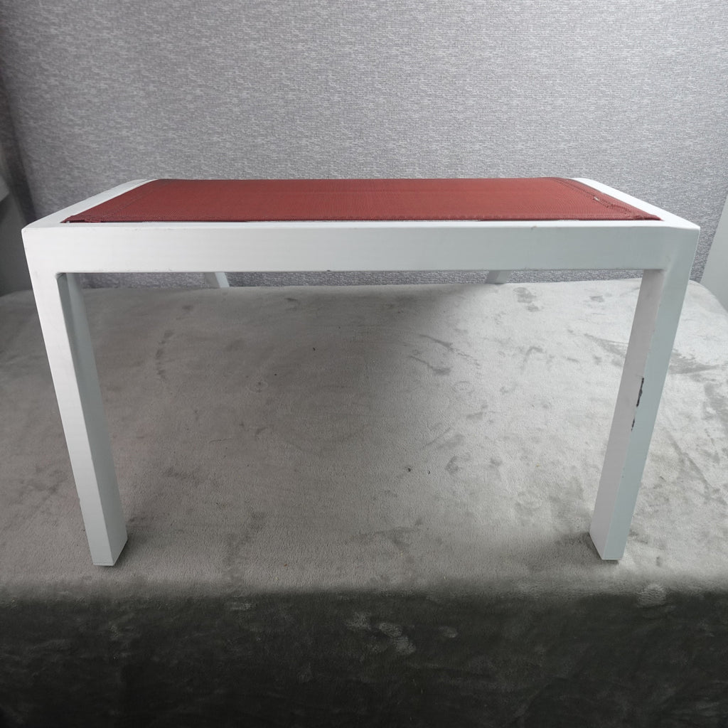 Living Accents Yukon Adirondack MGP Sling Ottoman White Frame Red Sling Patio Foot Rest