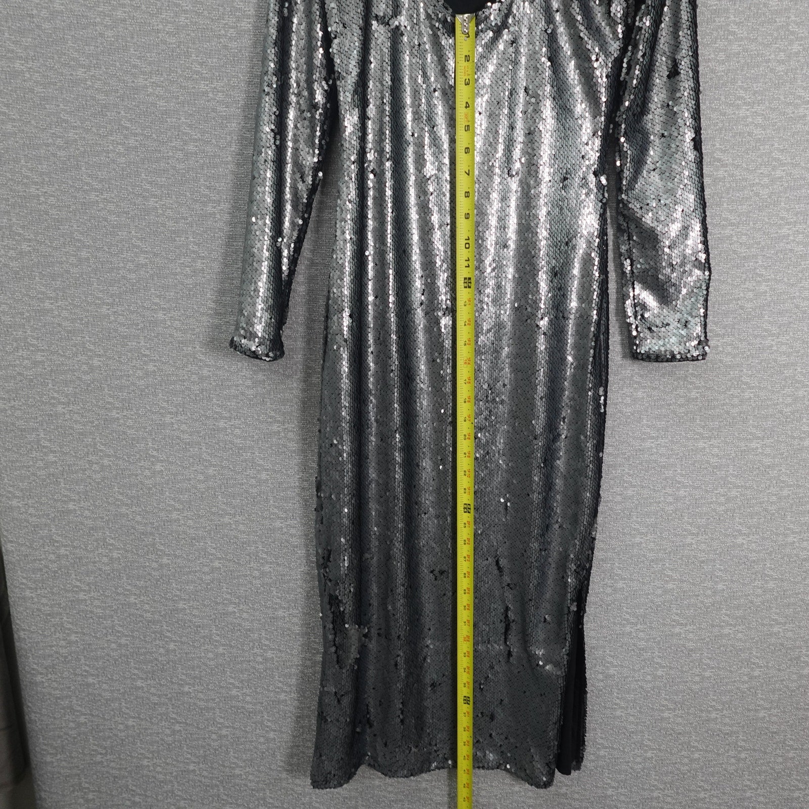 Calvin Klein Sequin Midi Dress Silver- Small